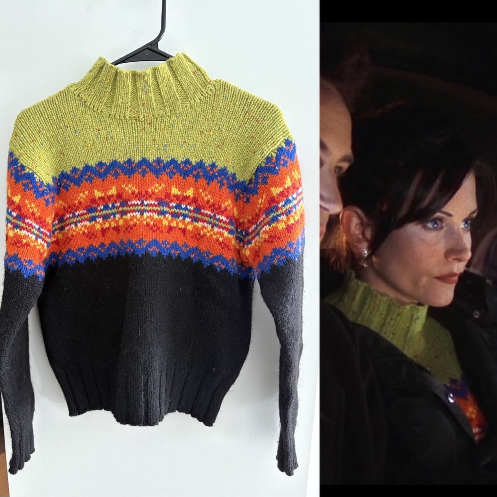 Rare Express Green Multicolor Wool Sweater